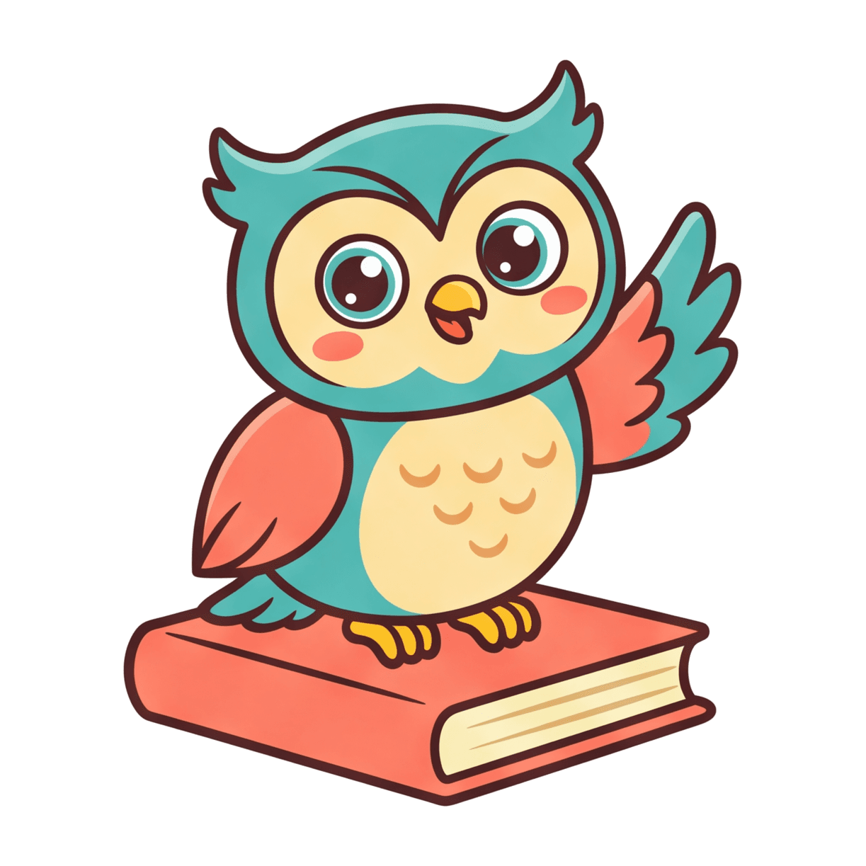 Kavi, the KAVI owl, waving